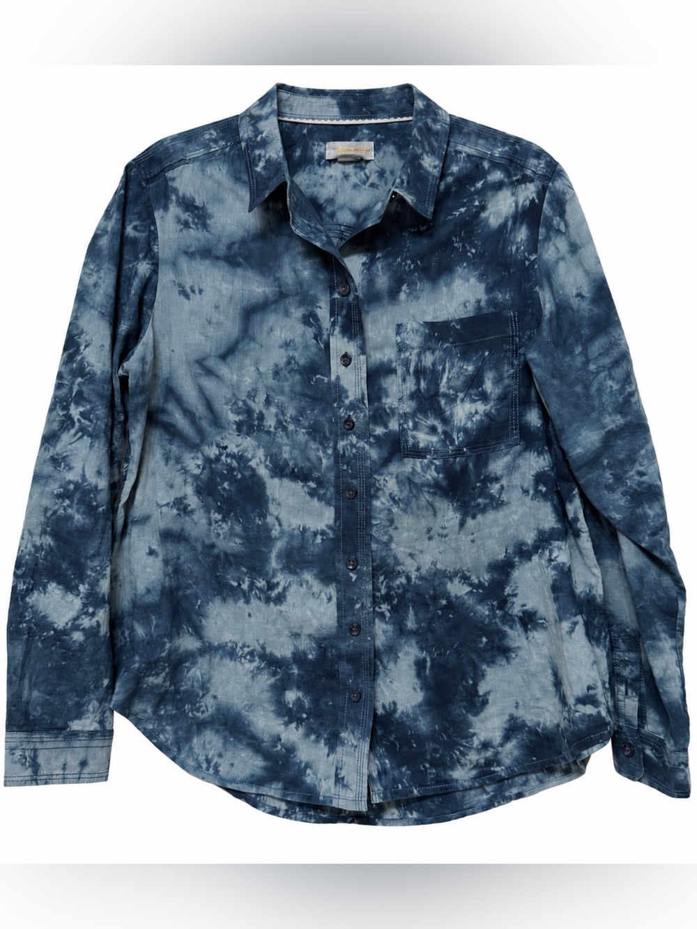 🦋 Pilcro & The Letterpress| Blue Tie Dye Button Down Shirt Size Medium